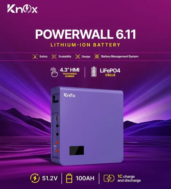 knox powerwall 6.11 51.2v 100ah lithium battery